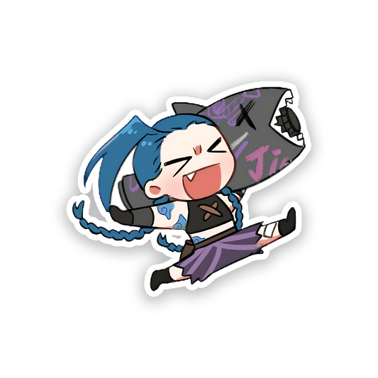 Chibi Arcane Jinx from the League of Legends franchise Sticker