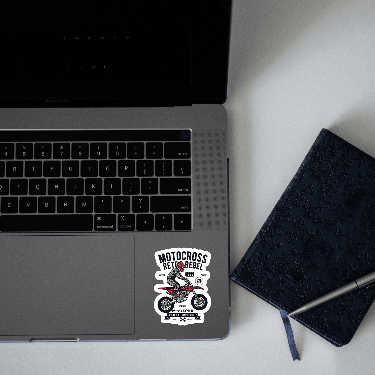 Motocross retro rebel Sticker - sticckiz.com