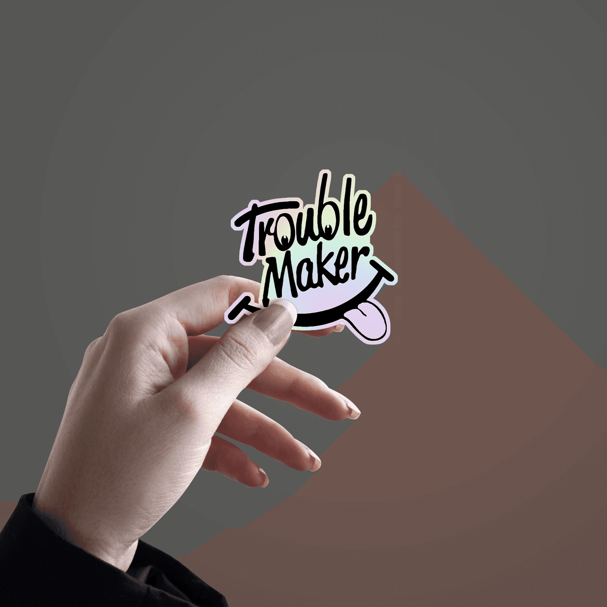 Trouble Maker Holographic Sticker - sticckiz.com