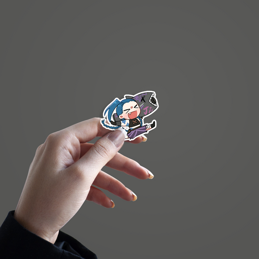 Chibi Arcane Jinx from the League of Legends franchise Sticker