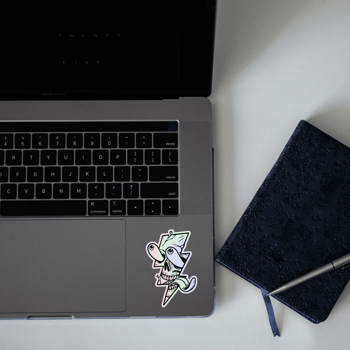 Skeleton Digital Art Holographic Sticker - sticckiz.com