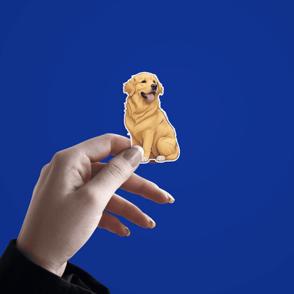 Happy Golden Retriever Sticker - sticckiz.com
