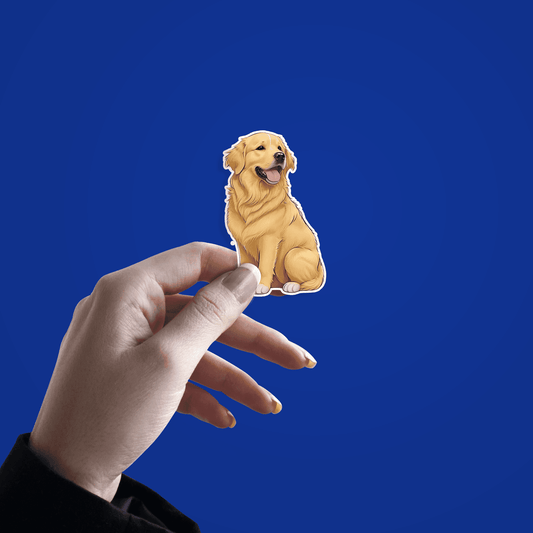Happy Golden Retriever Sticker - sticckiz.com