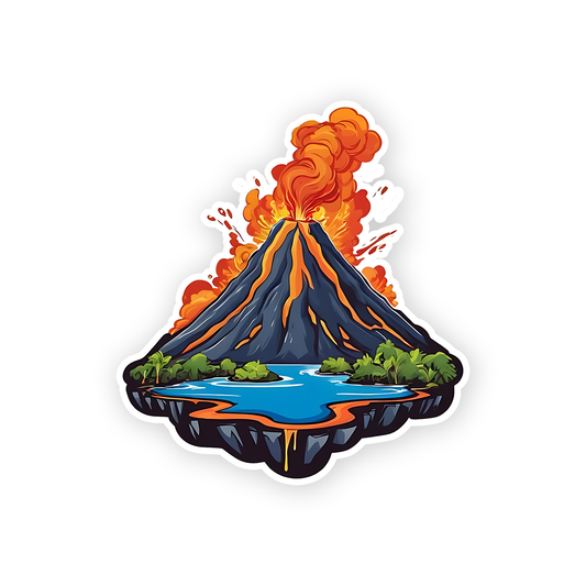 Volcano Brusting Sticker