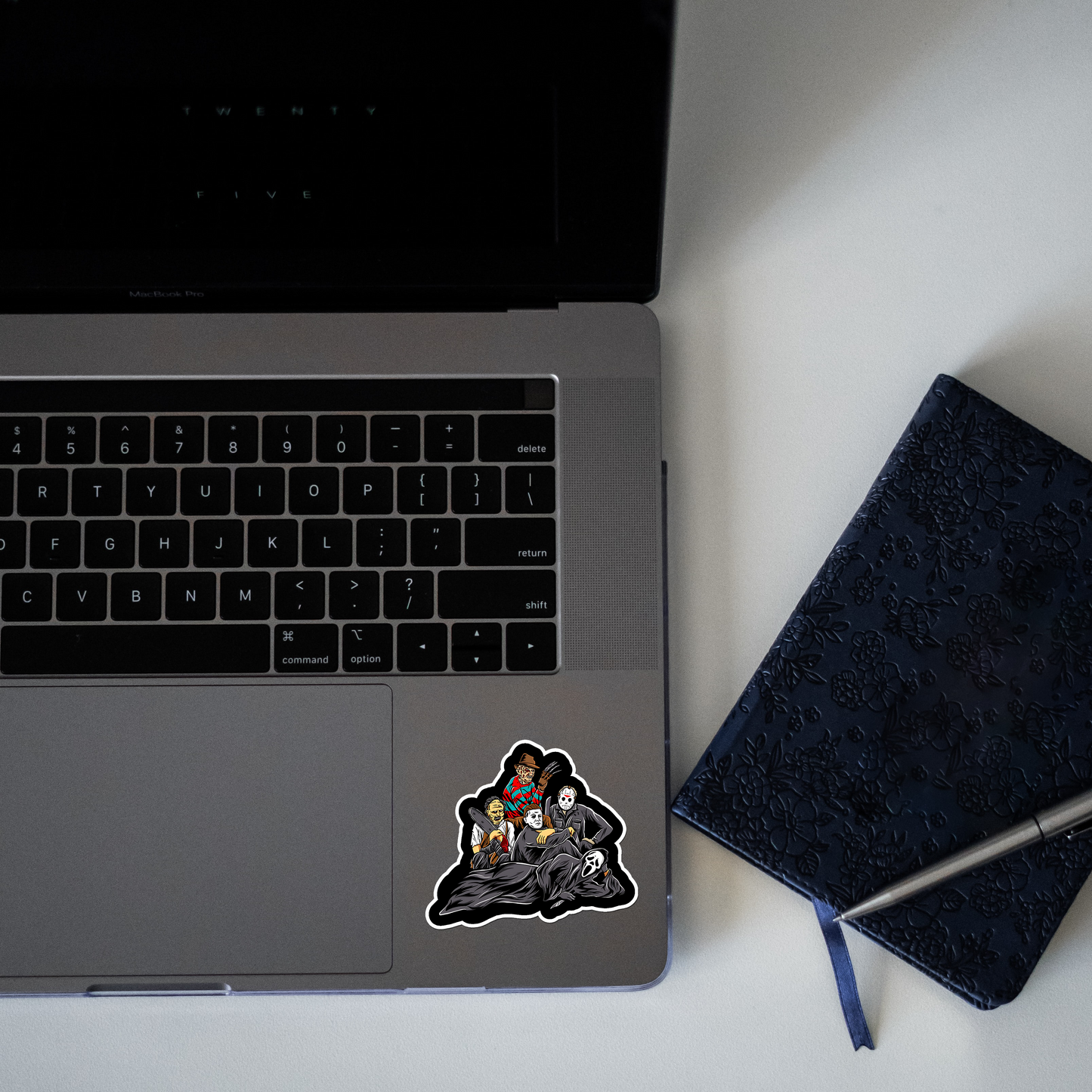 horror movie characters like Freddy Krueger, Jason Voorhees, and Michael Myers Sticker