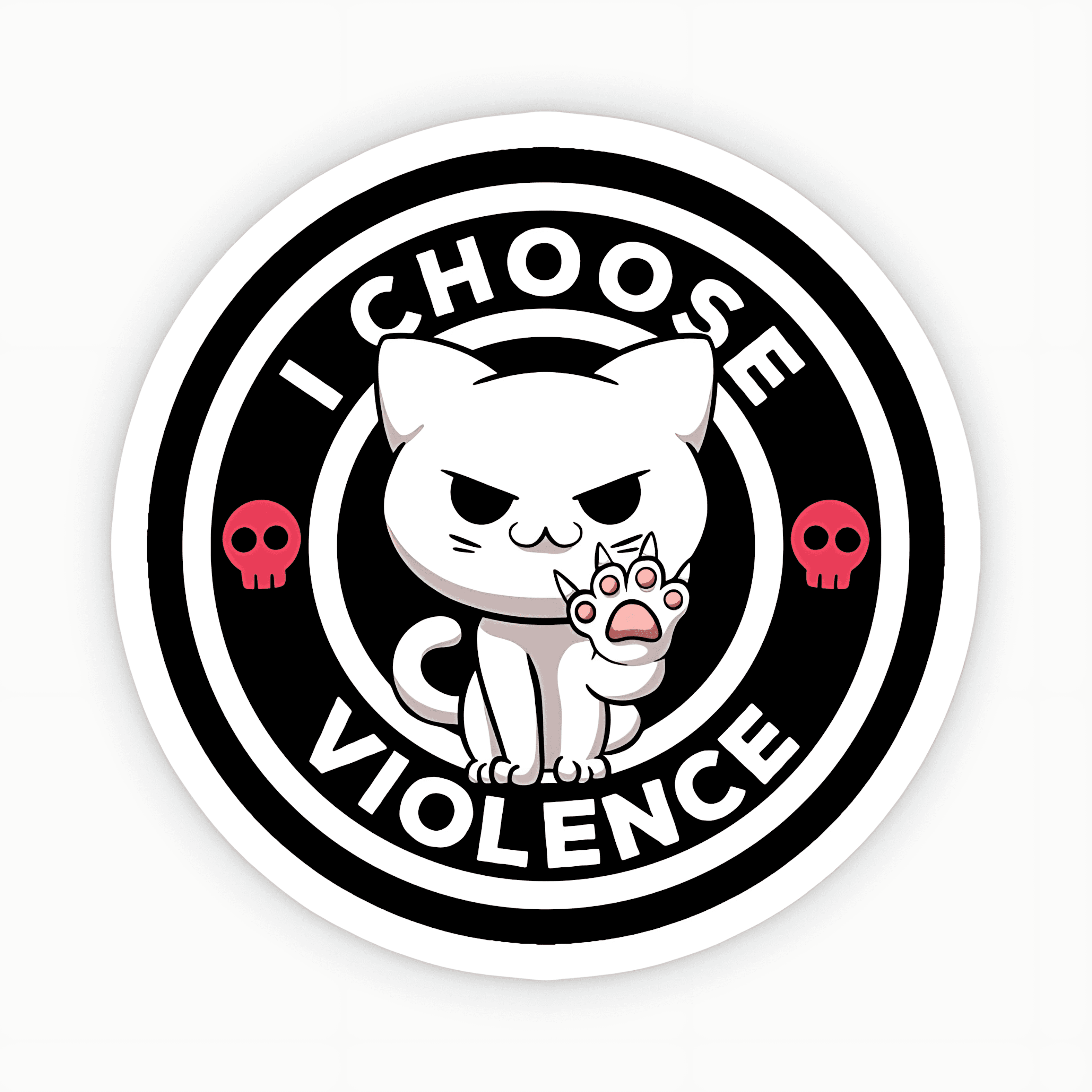 I Choose Violence Cat Sticker - sticckiz.com