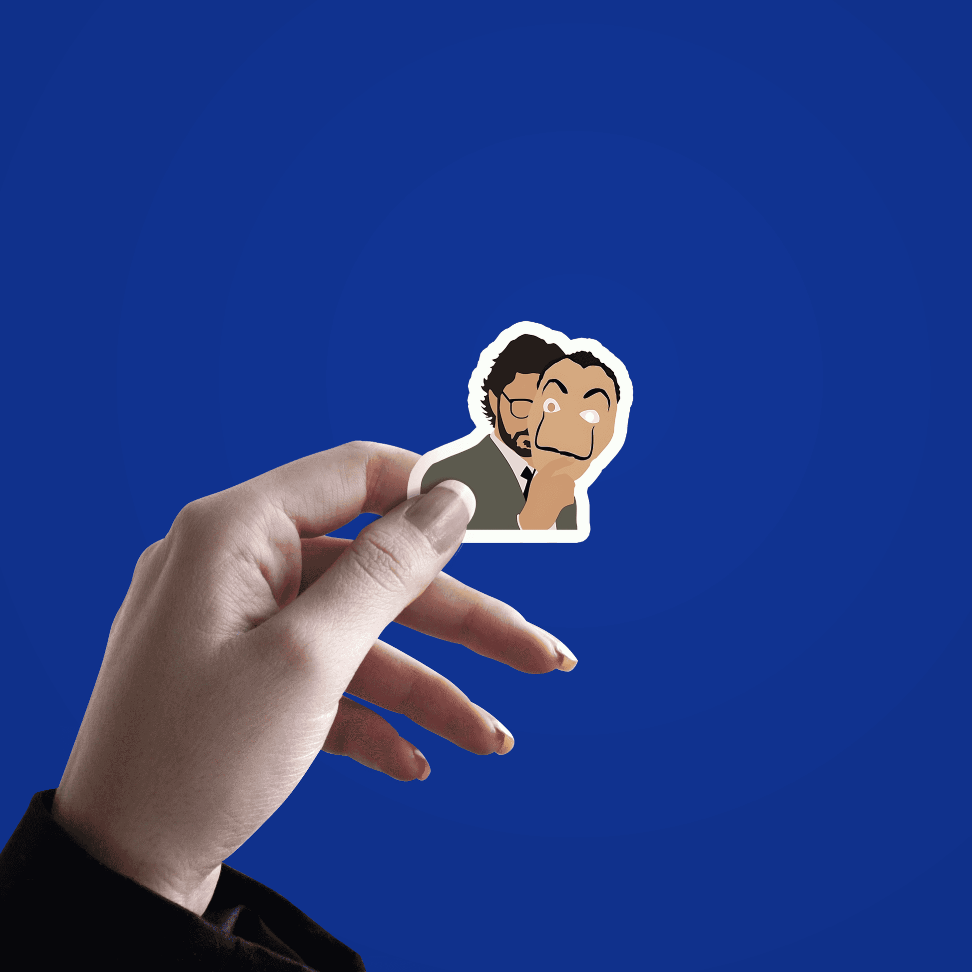 Money Heist Professor Mask Sticker - sticckiz.com