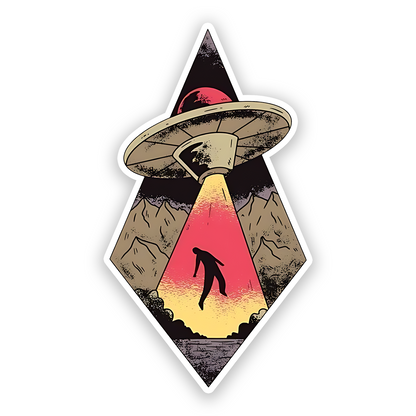 UFO Pulling Human Sticker