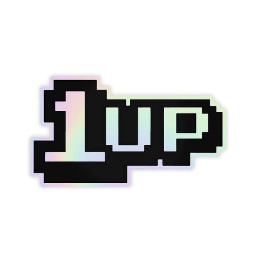 1UP Holographic Sticker - sticckiz.com