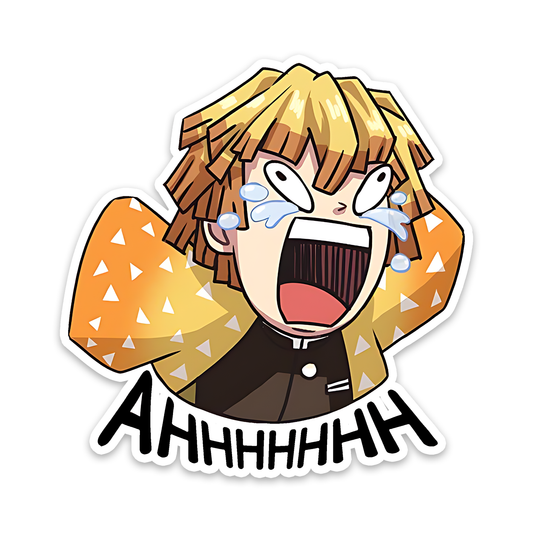 Zenitsu Agatsuma crying from Demon slayer Sticker