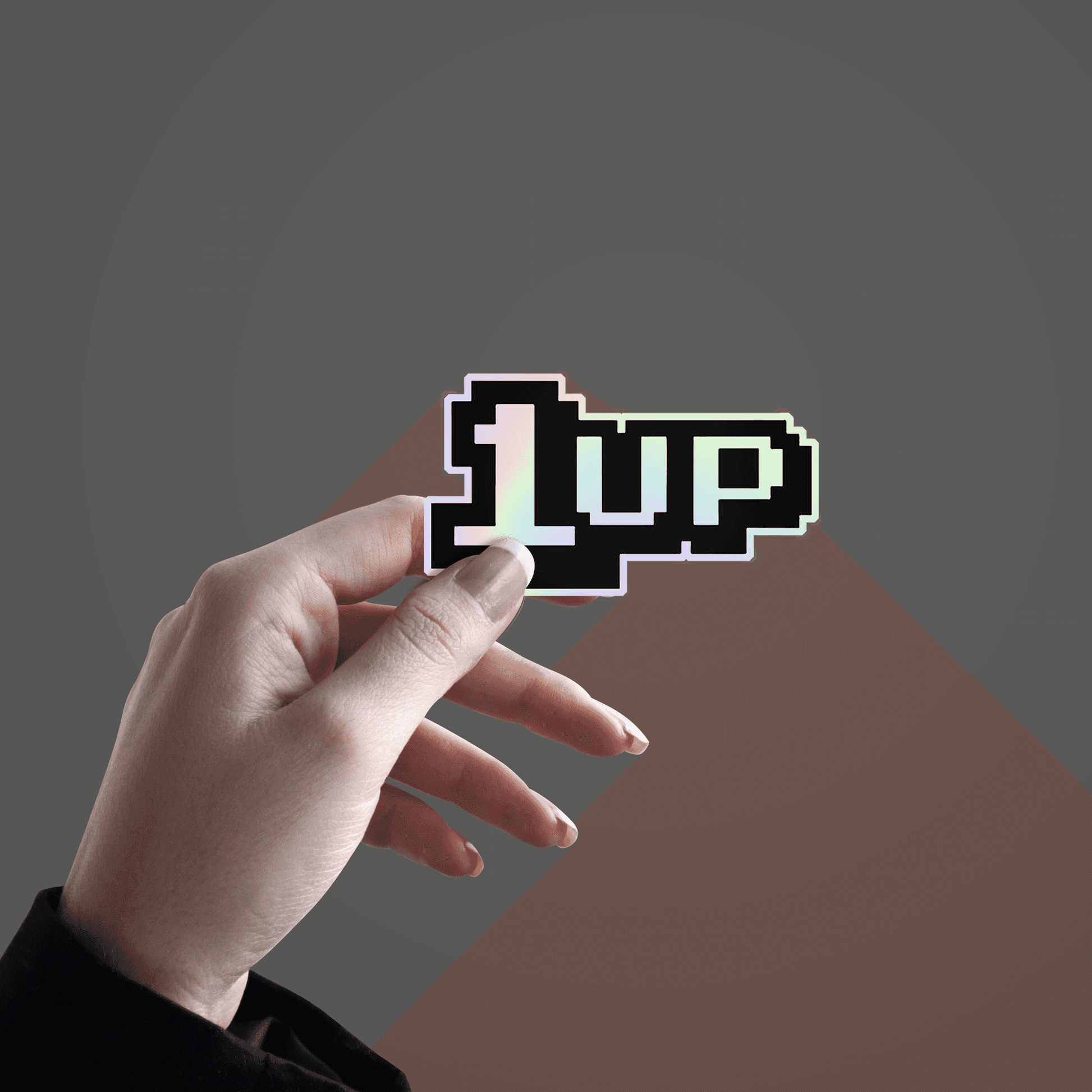 1UP Holographic Sticker - sticckiz.com