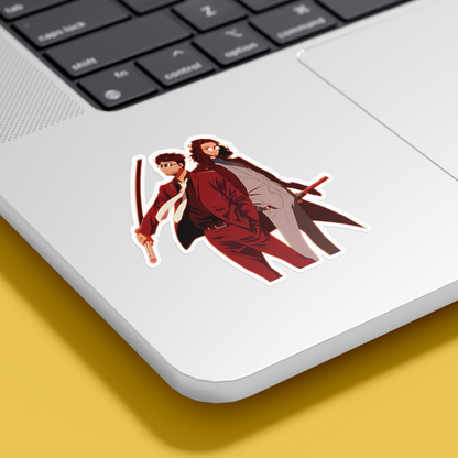 Anime Characters Weilding Swords Sticker