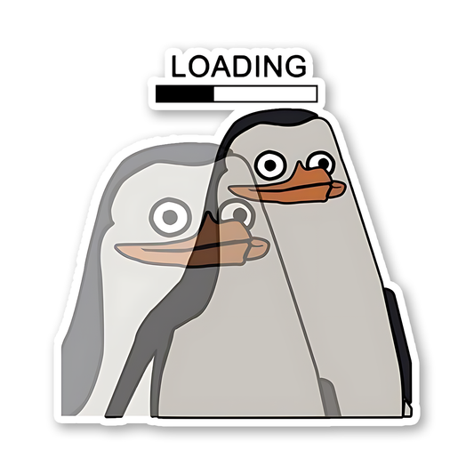 Loading Penguine Sticker