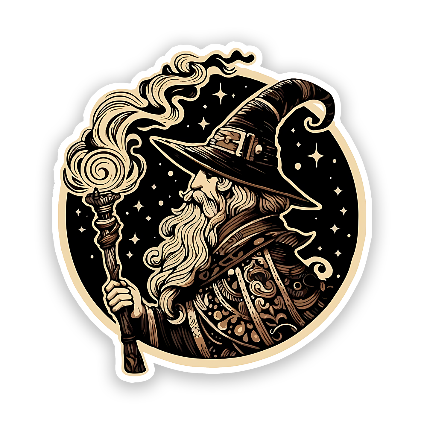 "Wizard Flaming Torch" Sticker