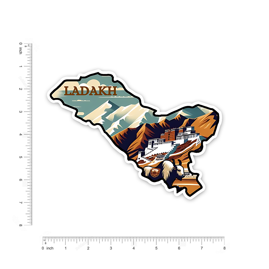 Ladakh Map Adventure Bumper Sticker