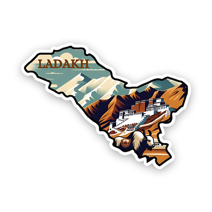 Ladakh Map Adventure Bumper Sticker