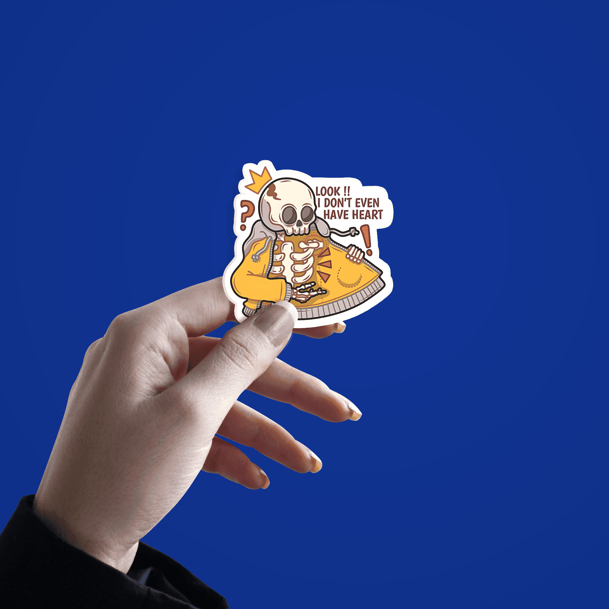Look!! I don't even have heart Skeleton Sticker - sticckiz.com