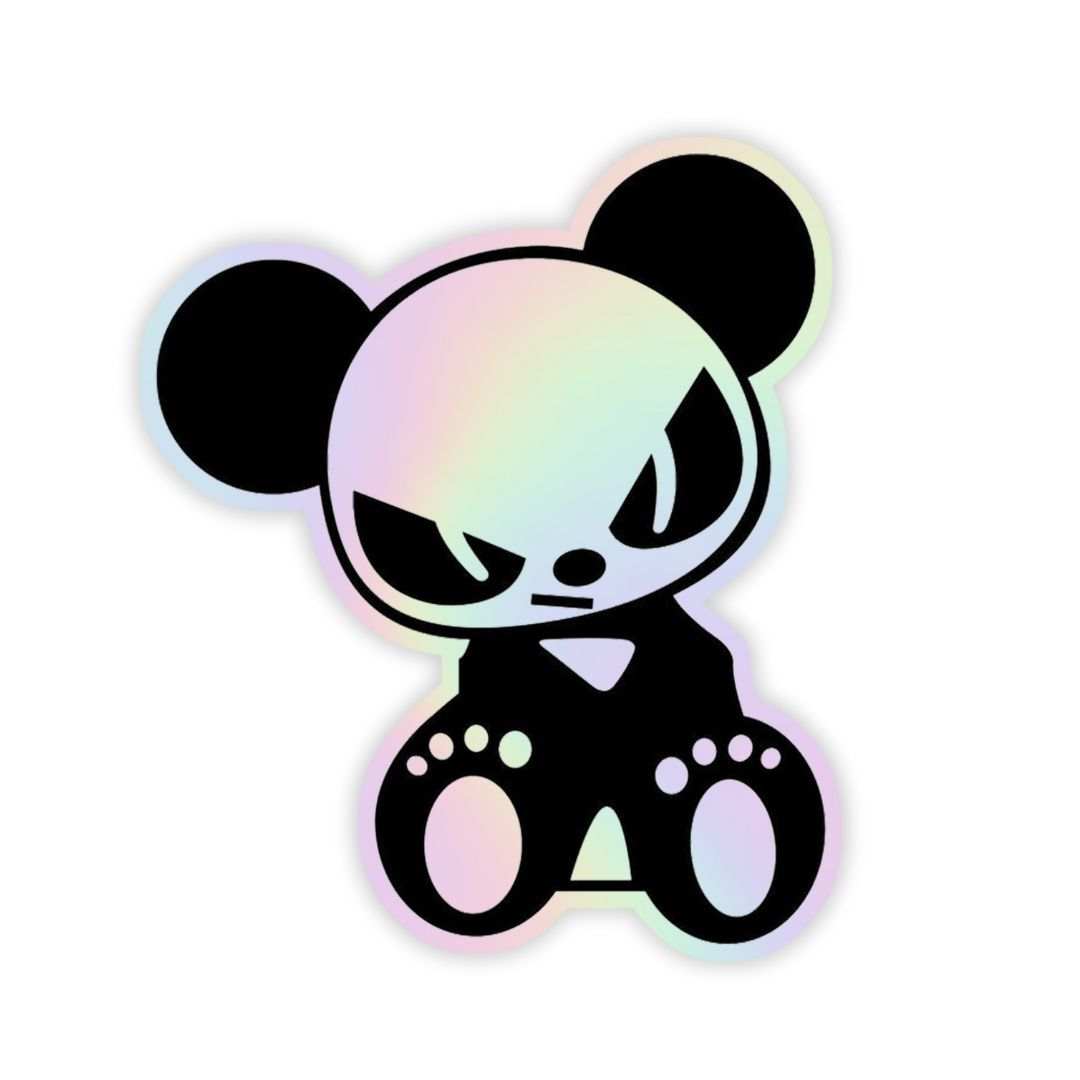 Angry Panda Holographic Sticker - sticckiz.com