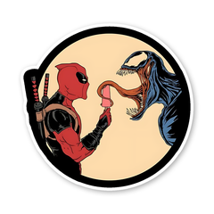 Deadpool Offering an Ice cream to Venom Sticker