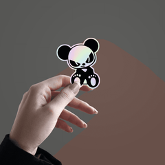Angry Panda Holographic Sticker - sticckiz.com