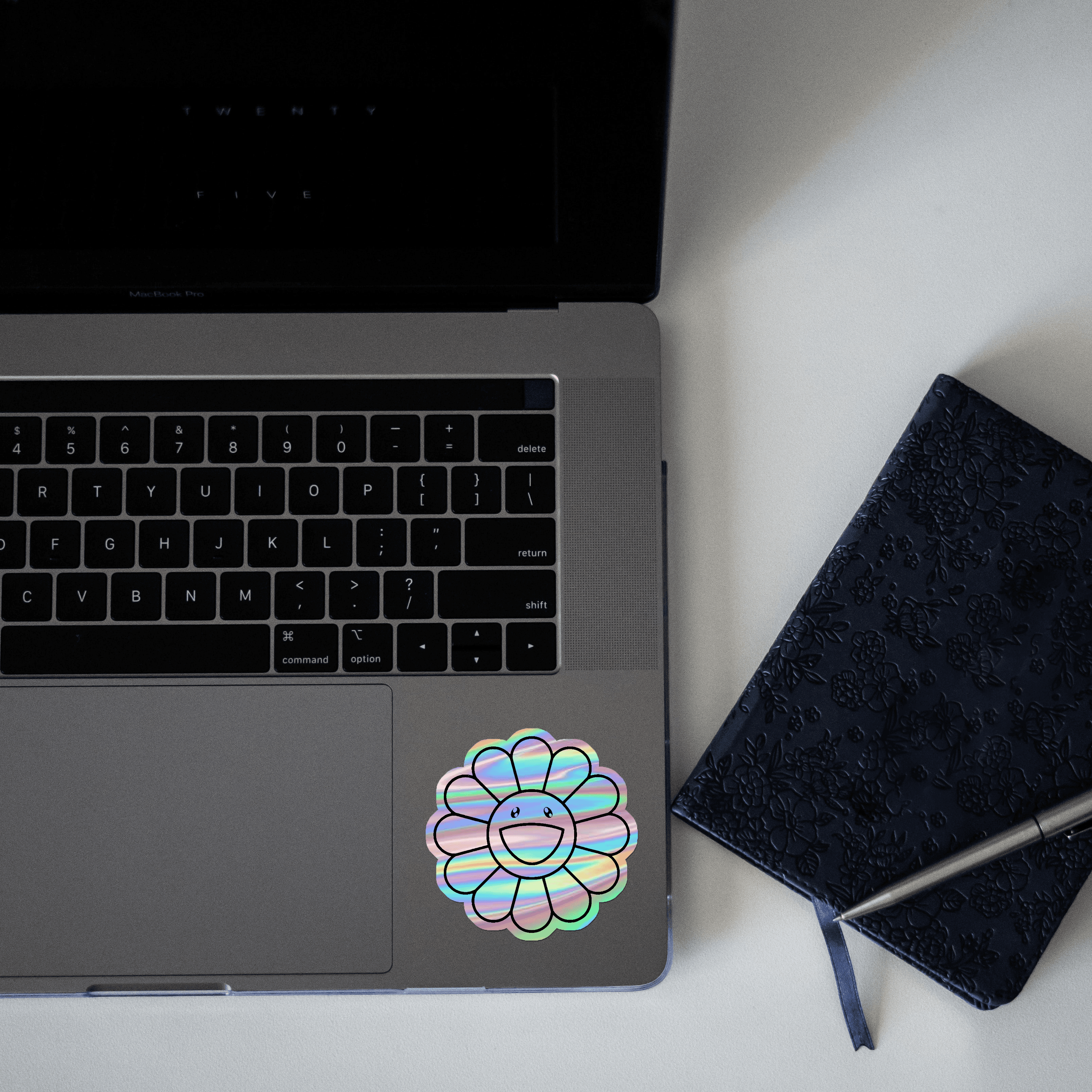 Happy Sunflower Holographic Sticker - sticckiz.com