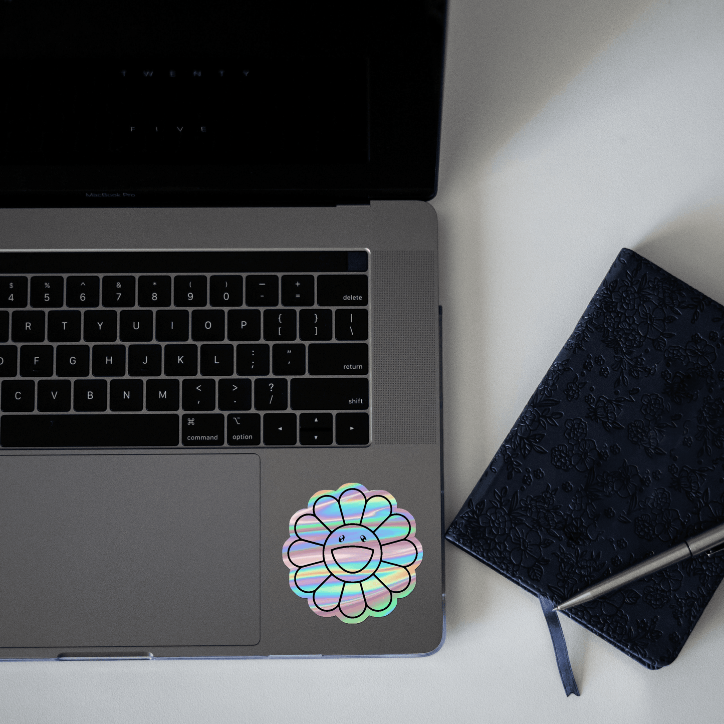 Happy Sunflower Holographic Sticker - sticckiz.com