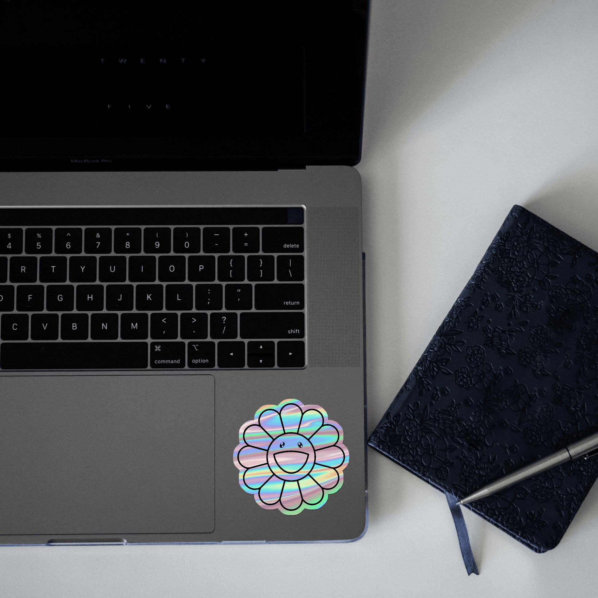 Happy Sunflower Holographic Sticker - sticckiz.com
