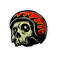Helmet on Skeleton Sticker