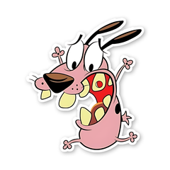 Courage ,the main Character Sticker