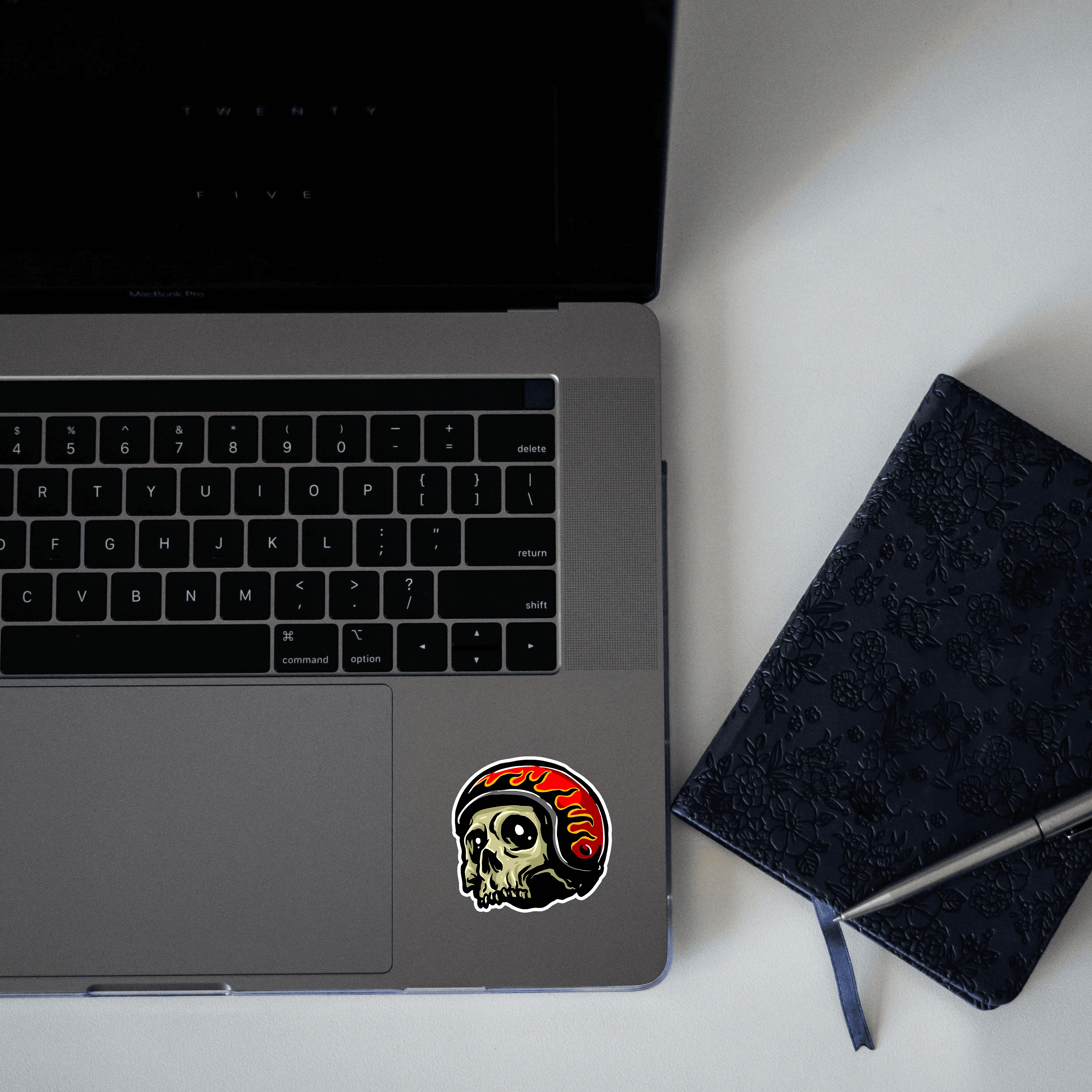 Helmet on Skeleton Sticker