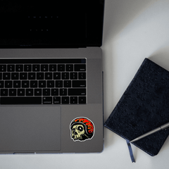 Helmet on Skeleton Sticker