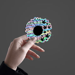 Sunflower Weed Holographic Sticker - sticckiz.com