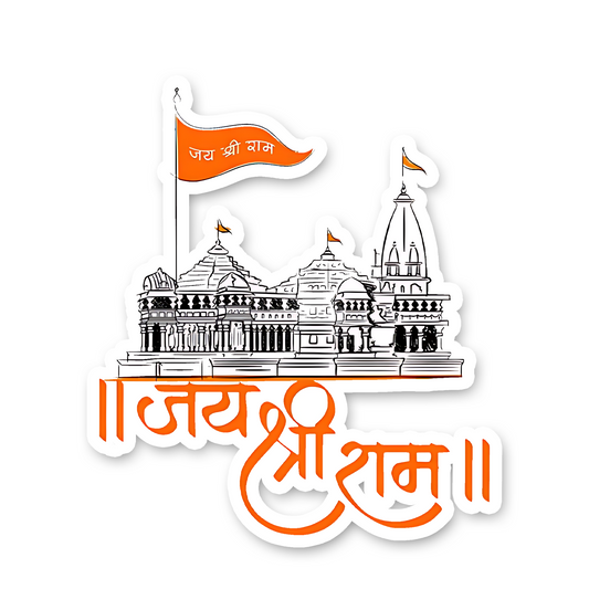 Jay Shree Ram Ram Mandir Bumper Sticker