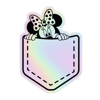 Sneak Peak Mini Mouse Holographic Sticker - sticckiz.com