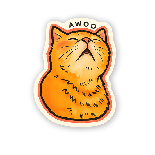Awoo Orange Cat Sleeping Sticker