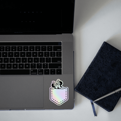 Sneak Peak Mini Mouse Holographic Sticker - sticckiz.com
