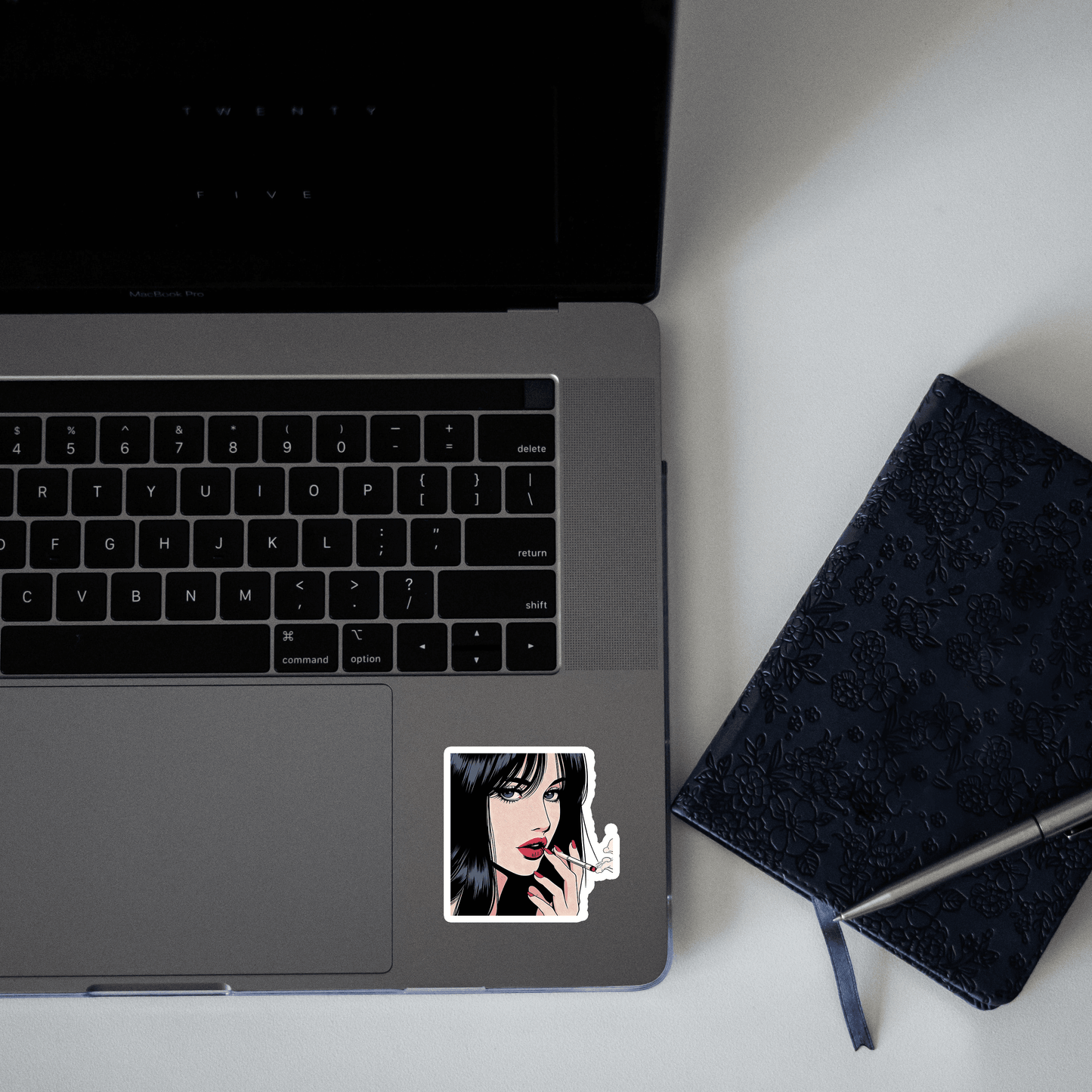 Girl smoking Ciga**tte Sticker - sticckiz.com
