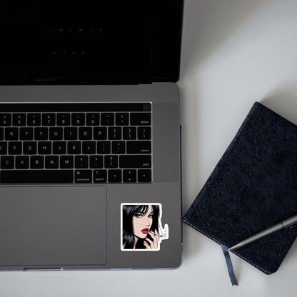 Girl smoking Ciga**tte Sticker - sticckiz.com