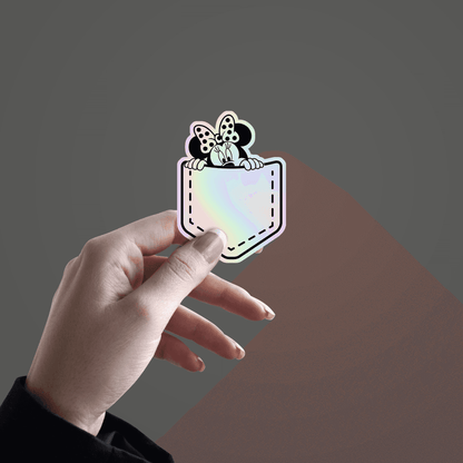 Sneak Peak Mini Mouse Holographic Sticker - sticckiz.com