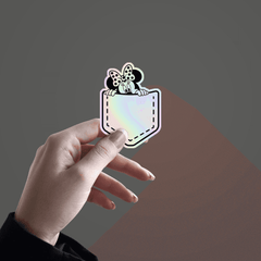 Sneak Peak Mini Mouse Holographic Sticker - sticckiz.com