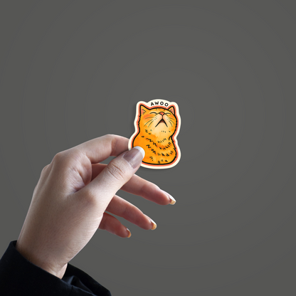Awoo Orange Cat Sleeping Sticker