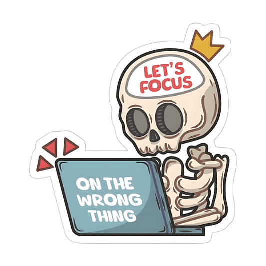 Let's Focus Skeleton Sticker - sticckiz.com