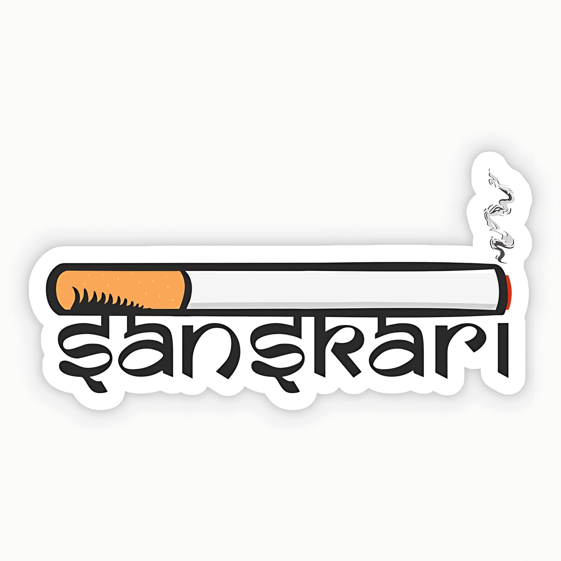 Sanskari With Cigarette Sticker - sticckiz.com