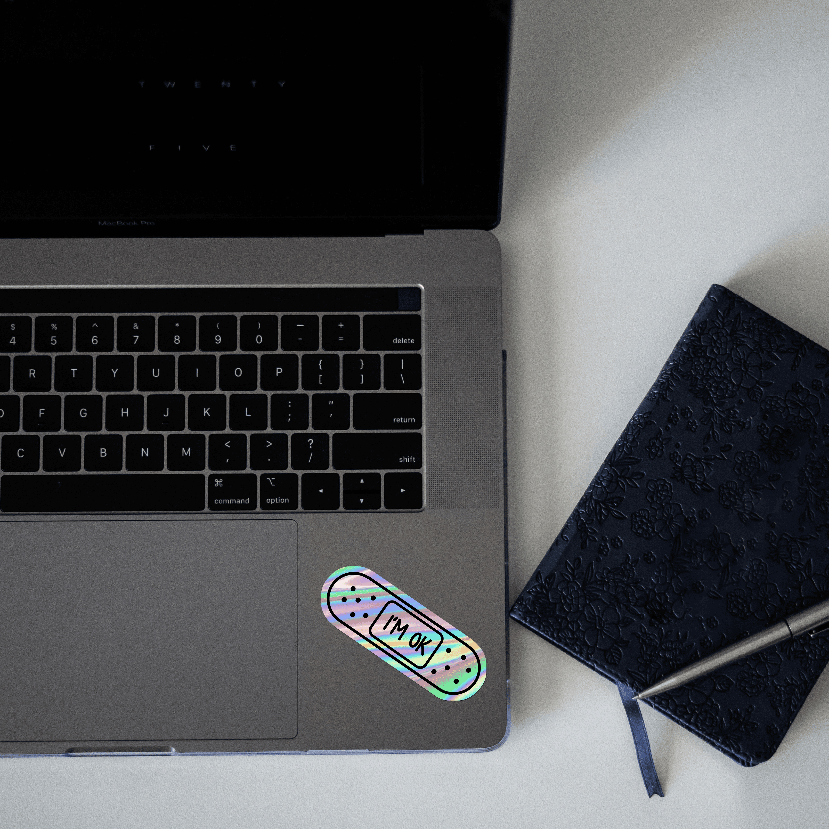 I am OK Bandaid Holographic Sticker - sticckiz.com