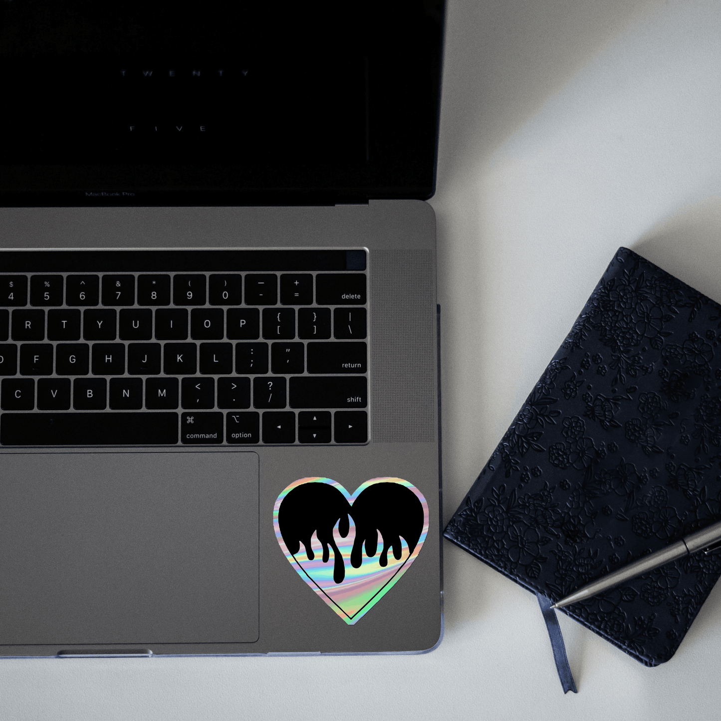 Heart With Fire Holographic Sticker - sticckiz.com