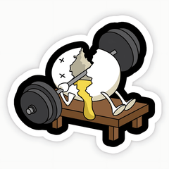 Smashed Egg Lifting Workout Sticker - sticckiz.com