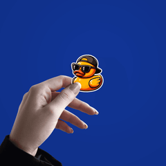 Cool duck with hat Sticker - sticckiz.com