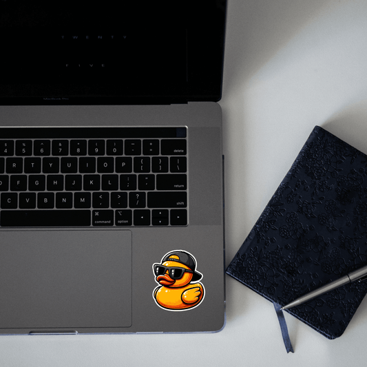 Cool duck with hat Sticker - sticckiz.com