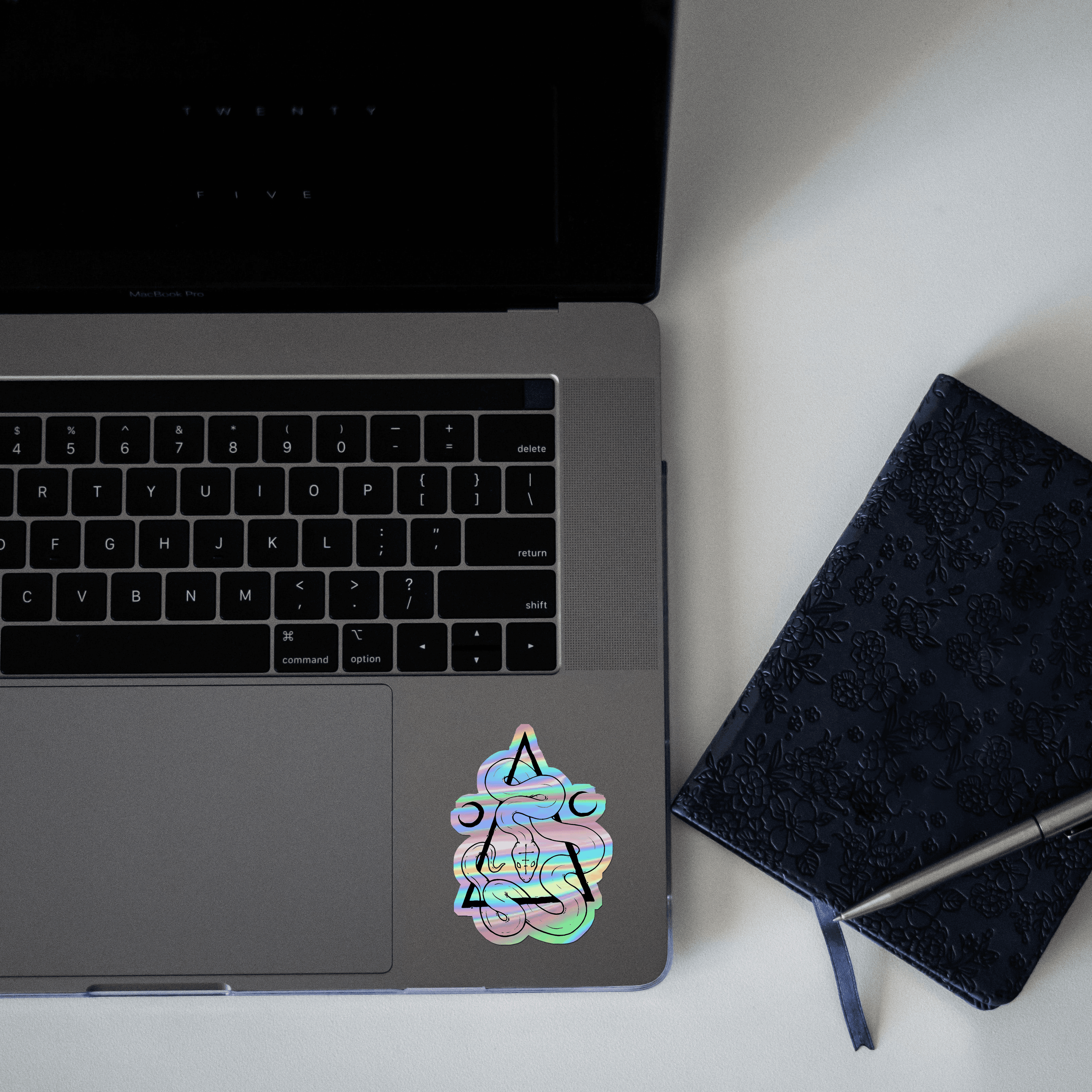 Snake on Triangle Holographic Sticker - sticckiz.com