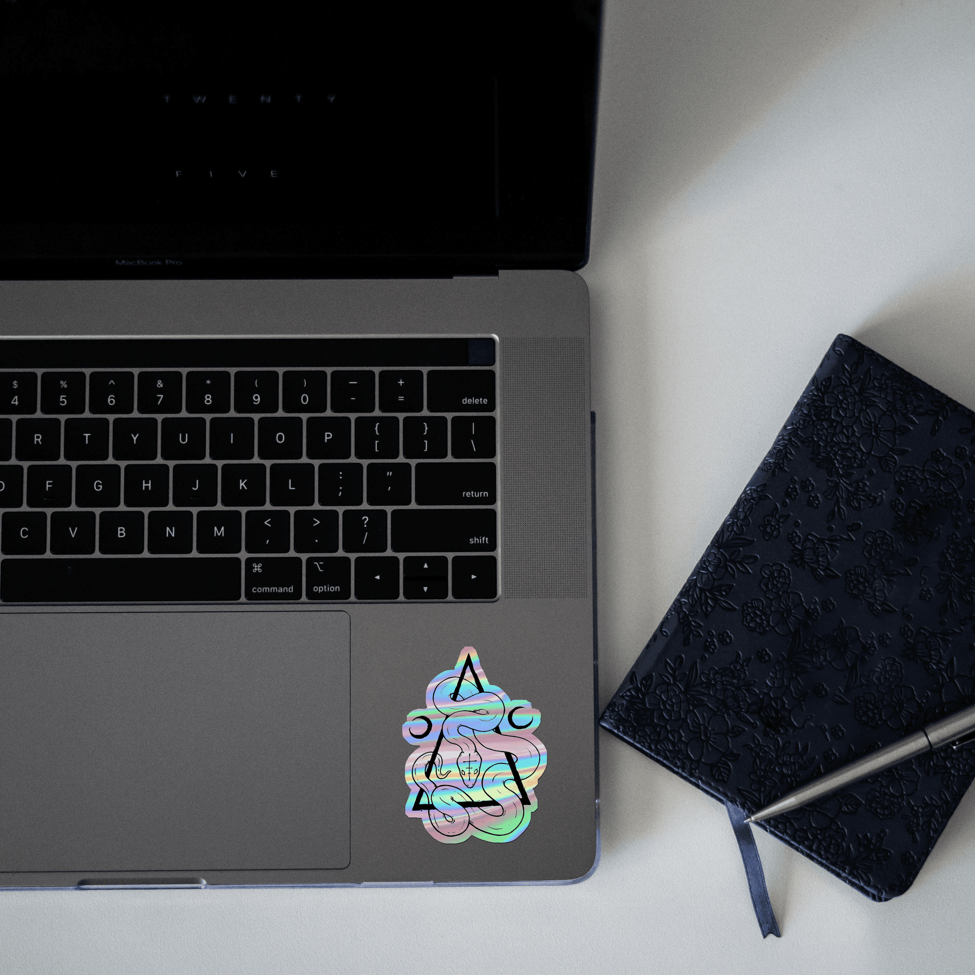Snake on Triangle Holographic Sticker - sticckiz.com
